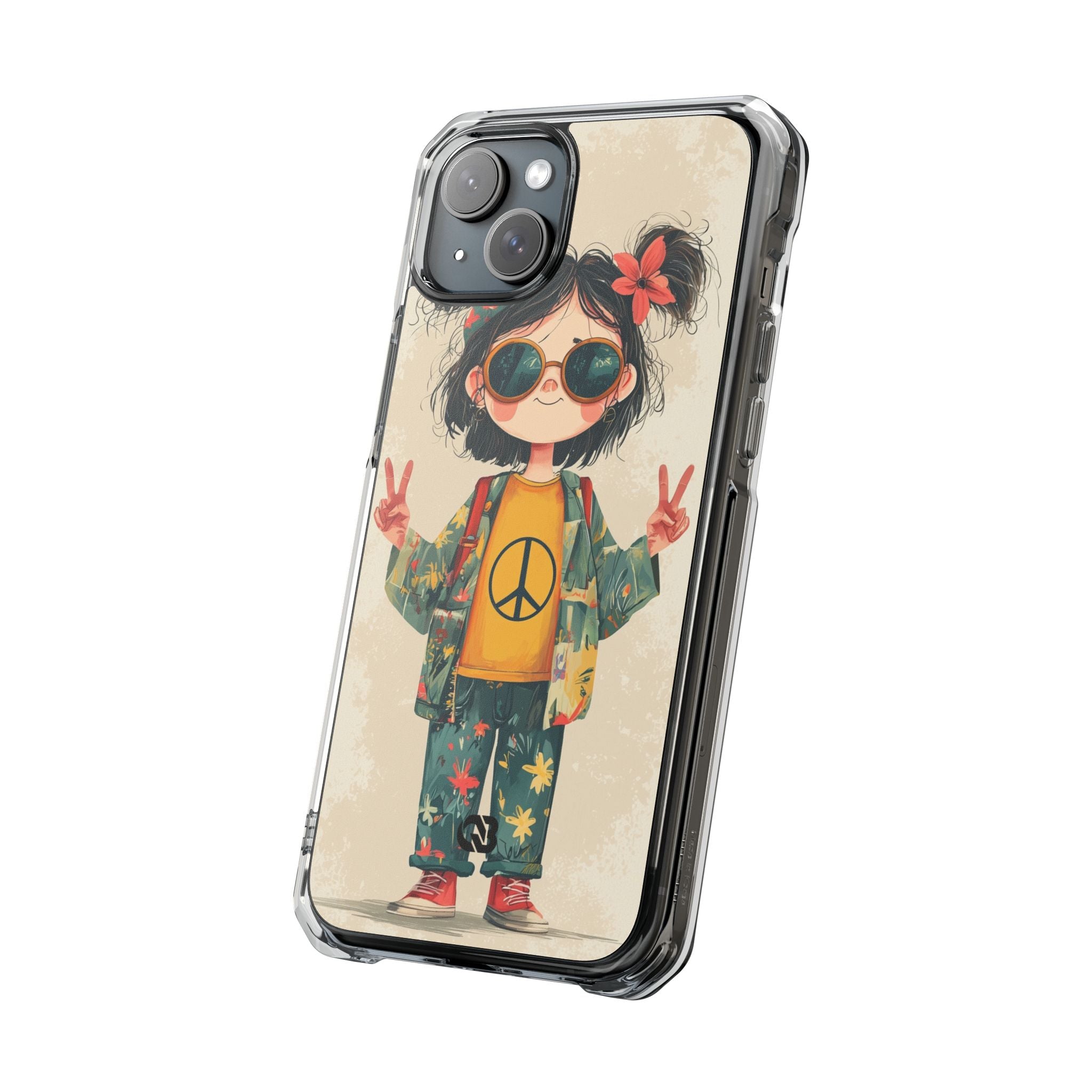 Retro Peace Girl · Impact Hoesje voor iPhone · Magsafe