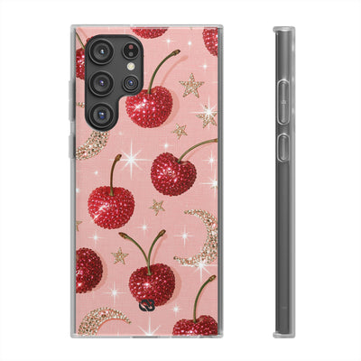 Bedazzled Ruby Cherries · Lite Phone Case for Samsung · Pink