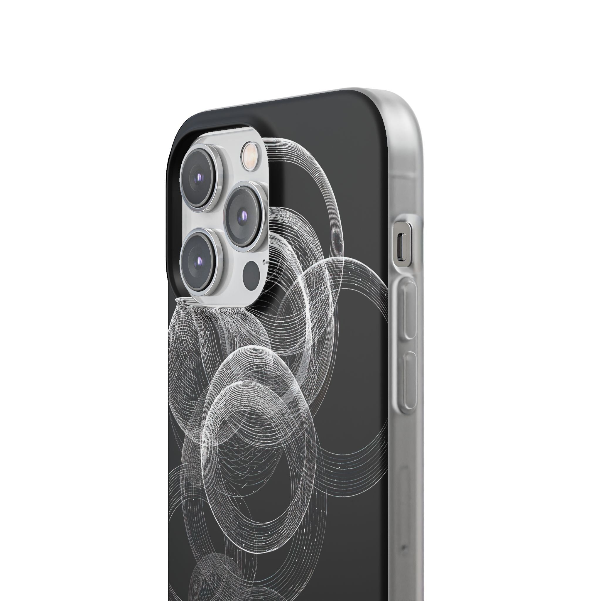 Black Lite Phone Case for iPhone - Kinetic Wireframe Orbit