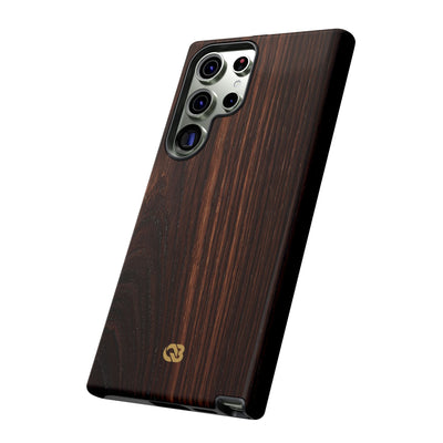 Brown Tough Phone Case for Samsung - Burnished Mahogany Grain