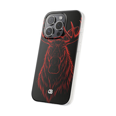 Nordic Moose Contour · Lite Phone Case for iPhone ·  Red