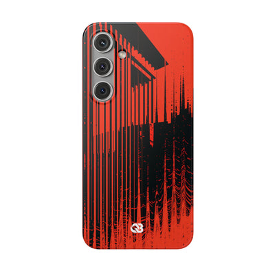 Red Lite Phone Case for Samsung - Crimson Brutalist Distortion