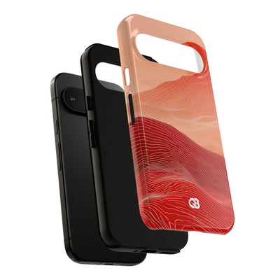 Red Tough Phone Case for Google Pixel - Crimson Ridge Lines