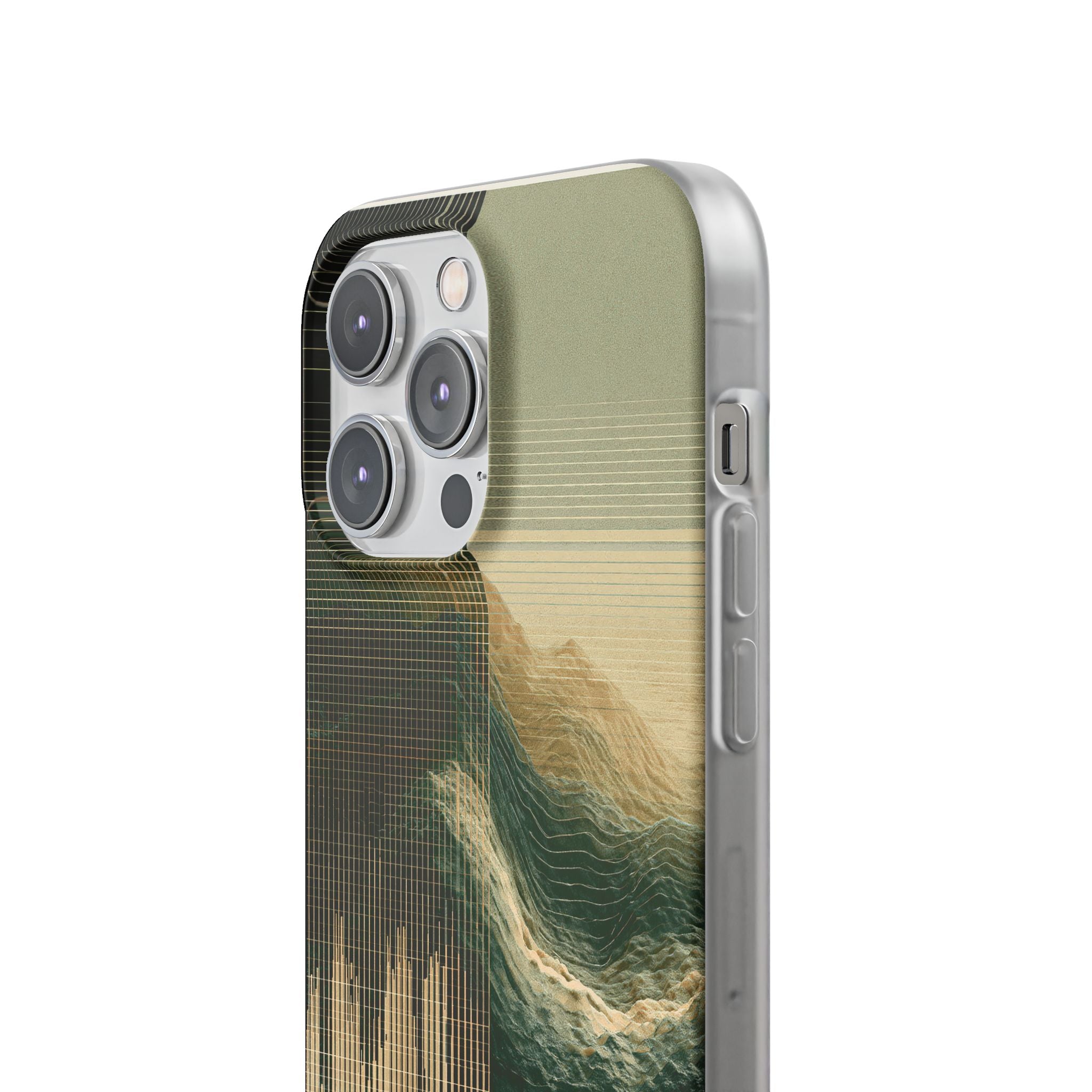 Beige Lite Phone Case for iPhone - Veridian Data Ridge
