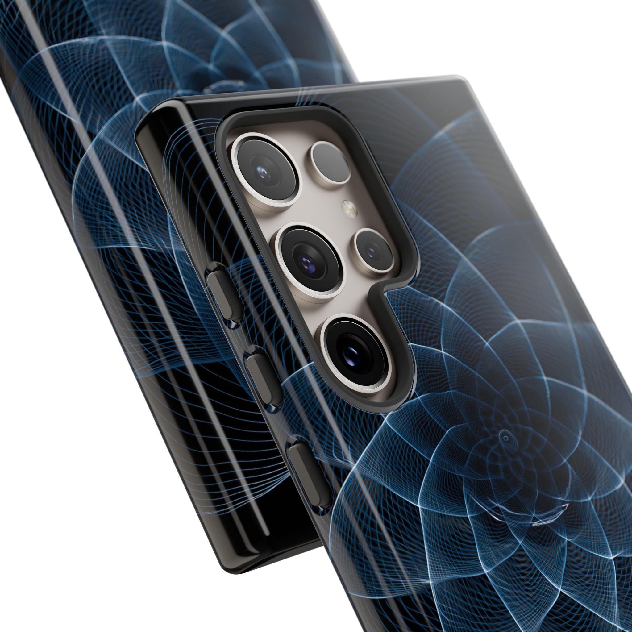 Blue Tough Phone Case for Samsung - Cobalt Geometric Bloom