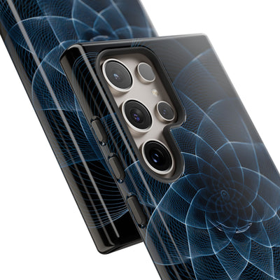 Blue Tough Phone Case for Samsung - Cobalt Geometric Bloom