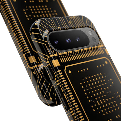 Gold Tough Phone Case for Google Pixel - Cyber Gold Processor