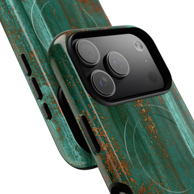 Teal Tough 2.0 Magsafe Phone Case for iPhone - Verdigris Copper Siding
