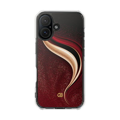 Gilded Crimson Flow · Clear Impact Magnetic Phone Case for iPhone · Red