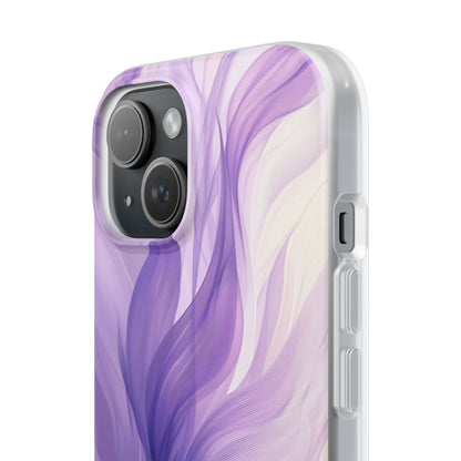 Purple Ribbon Waves iPhone 15 Case - Soft