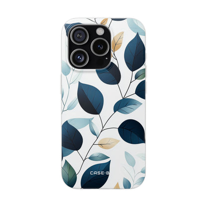 Navy Leaf Veins iPhone 15 Pro Case - Soft
