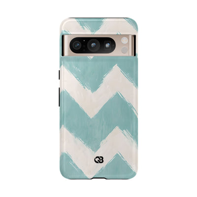 Teal Painted Chevron · Tough Phone Case for Google Pixel
