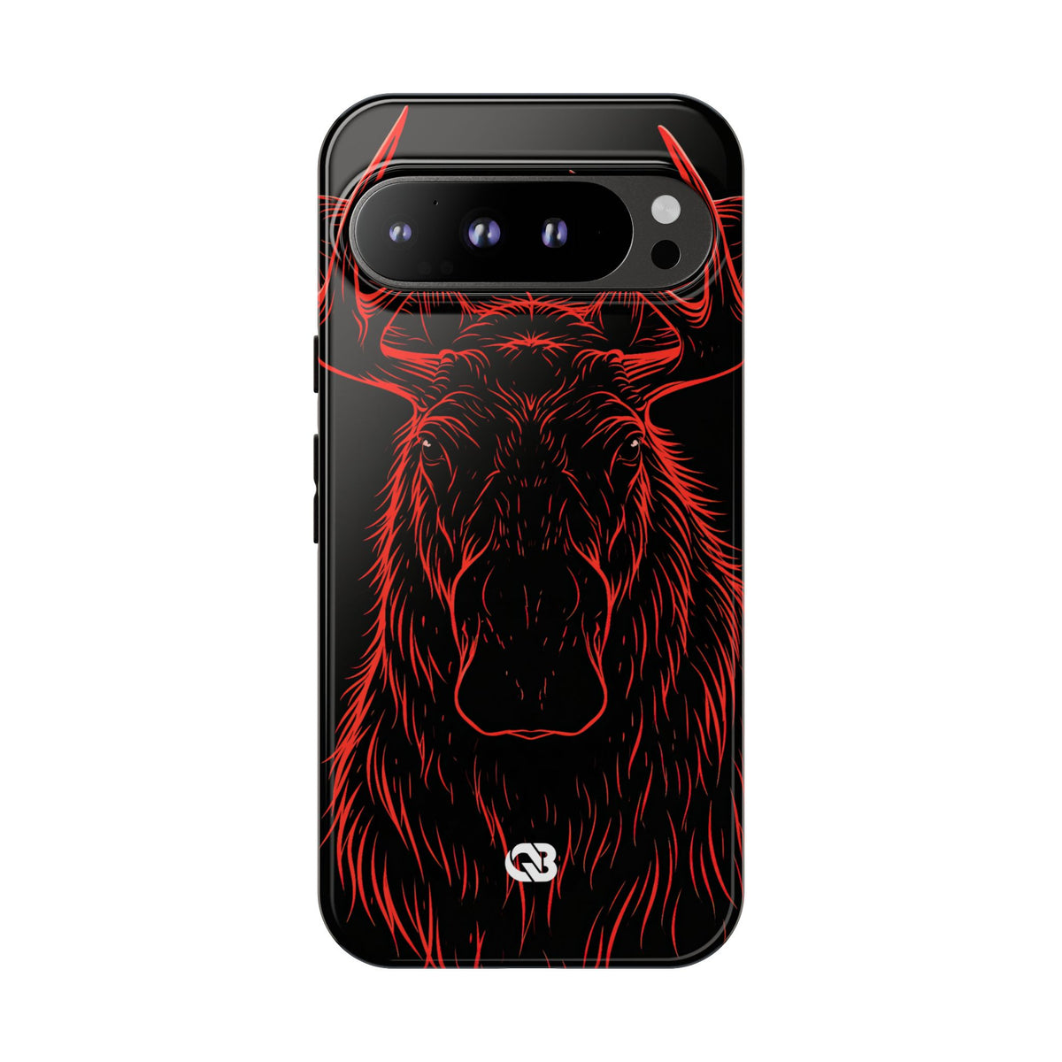 Nordic Moose Contour · Tough Phone Case for Pixel ·  Red