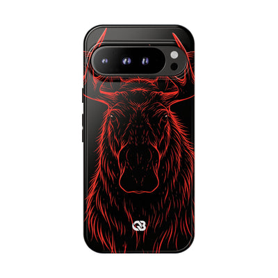 Nordic Moose Contour · Tough Phone Case for Pixel ·  Red