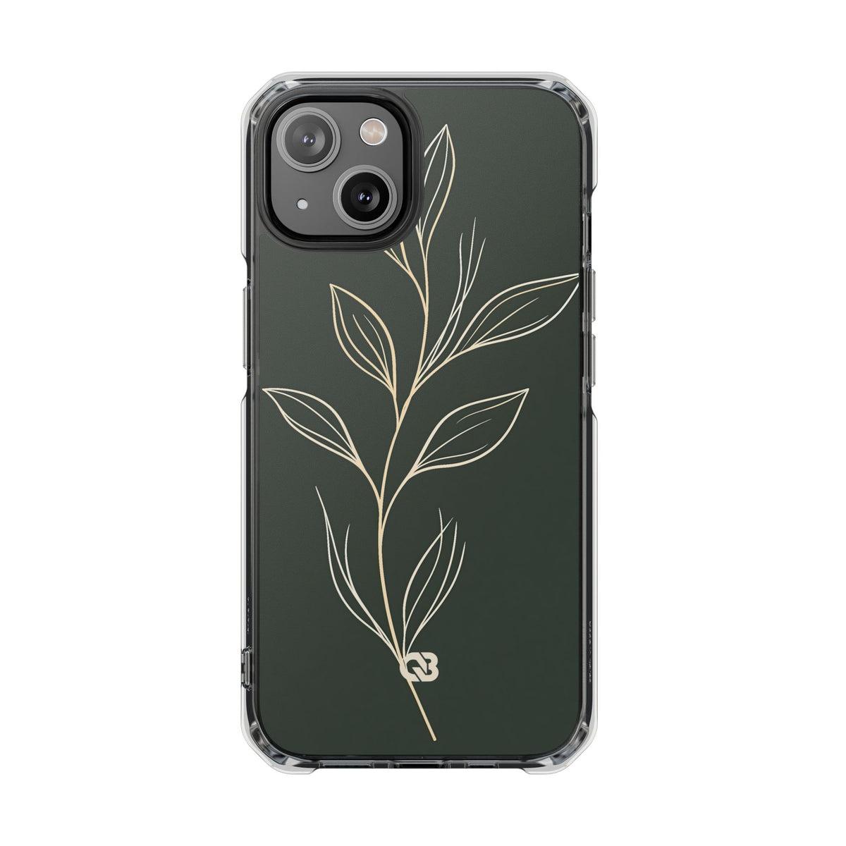 Minimal Botanical Stem · Clear Impact Magnetic Phone Case for iPhone ·  Green