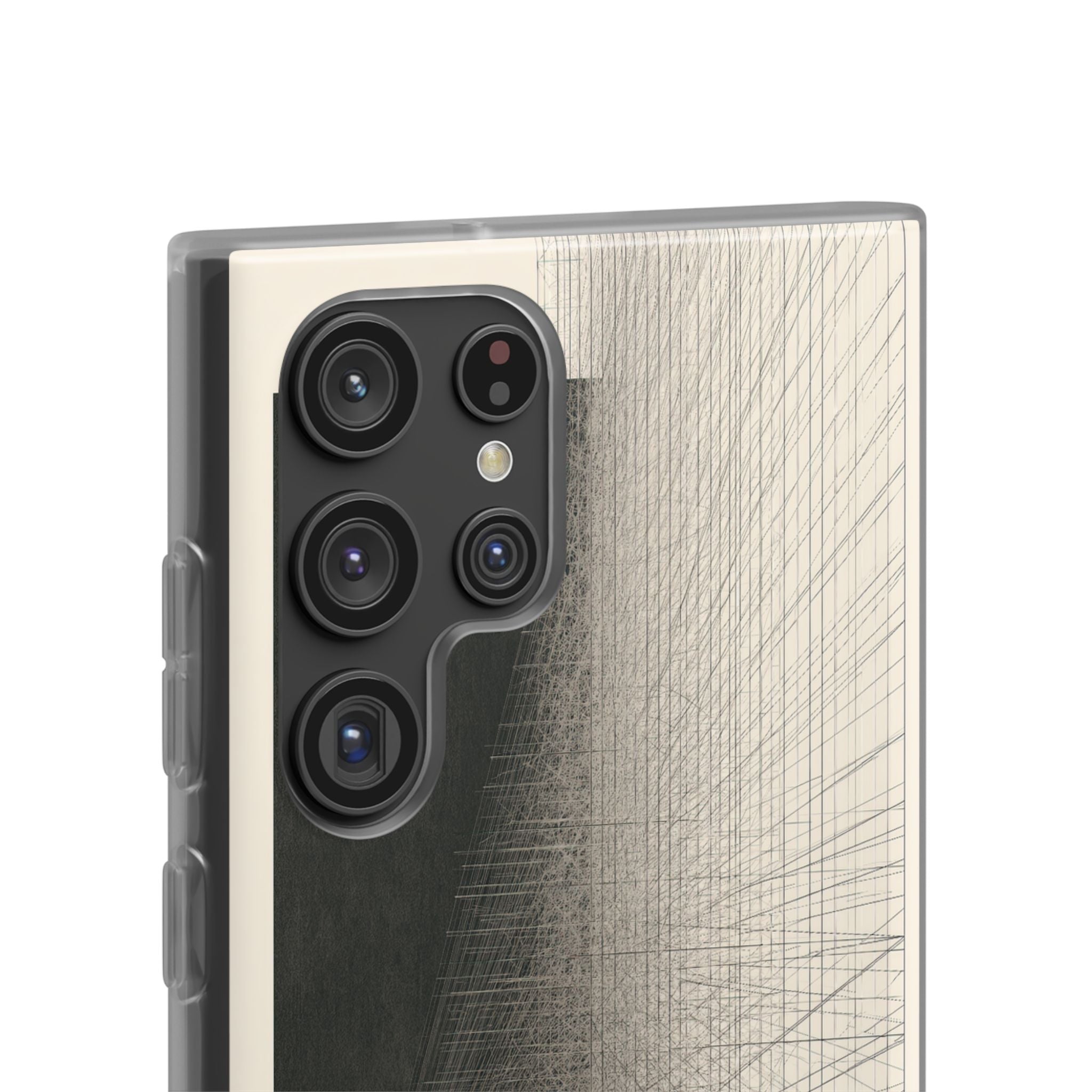 Beige Lite Phone Case for Samsung - Brutalist Graphite Grid