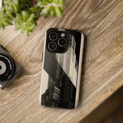 Beige Tough Phone Case for iPhone - Monolith Urban Grid