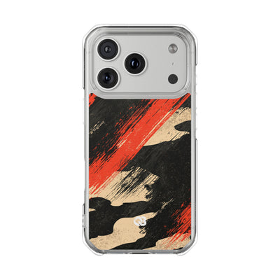 Urban Slash Camo · Clear Impact Magnetic Phone Case for iPhone · Black