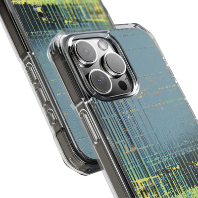 Acid Raster Circuit · Clear Impact Magnetic Phone Case for iPhone · Teal