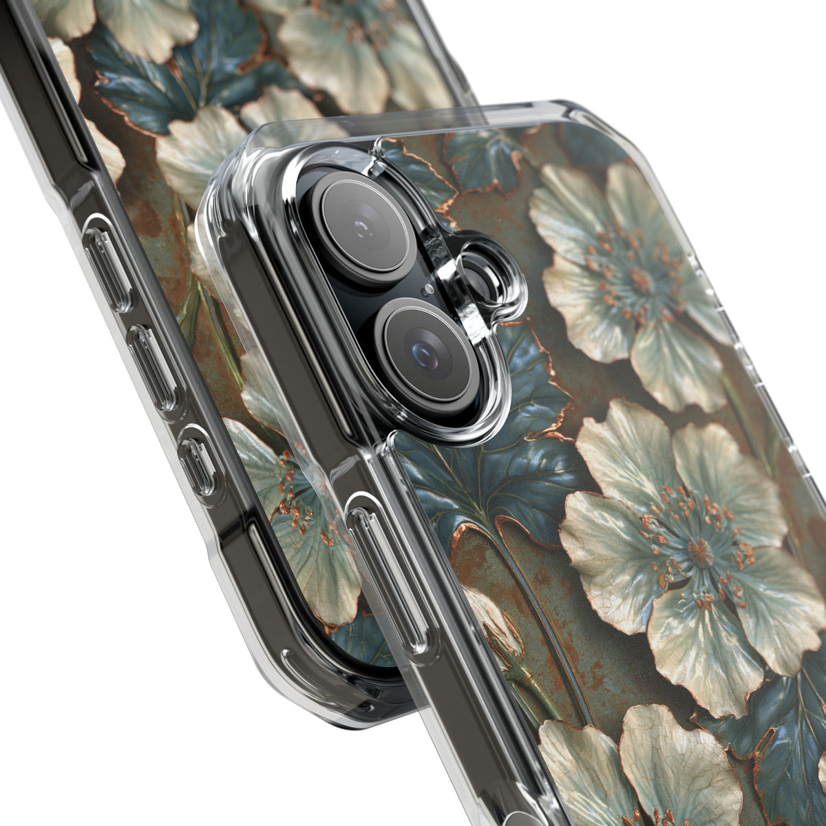 Gilded Blossom Reverie · Clear Impact Magnetic Phone Case for iPhone · Teal