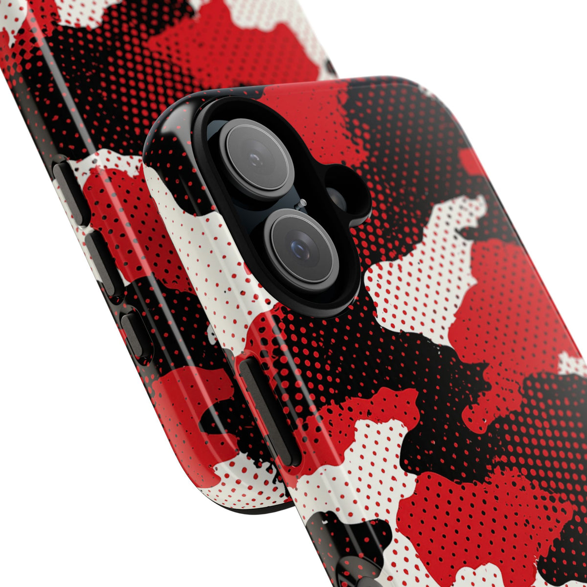 Crimson Halftone Camo · Tough Phone Case for iPhone · Red