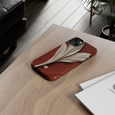 Carved Ivory Plume · Tough Phone Case for iPhone · Red