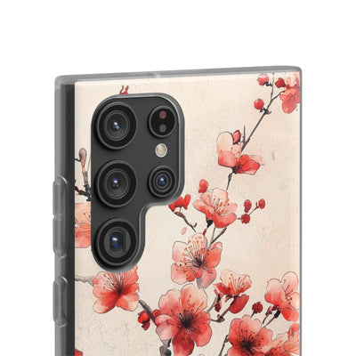 Crimson Silk Flora · Soft Phone Case for Samsung