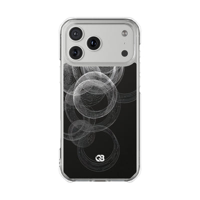 Black Impact MagSafe Phone Case for iPhone - Kinetic Wireframe Orbit