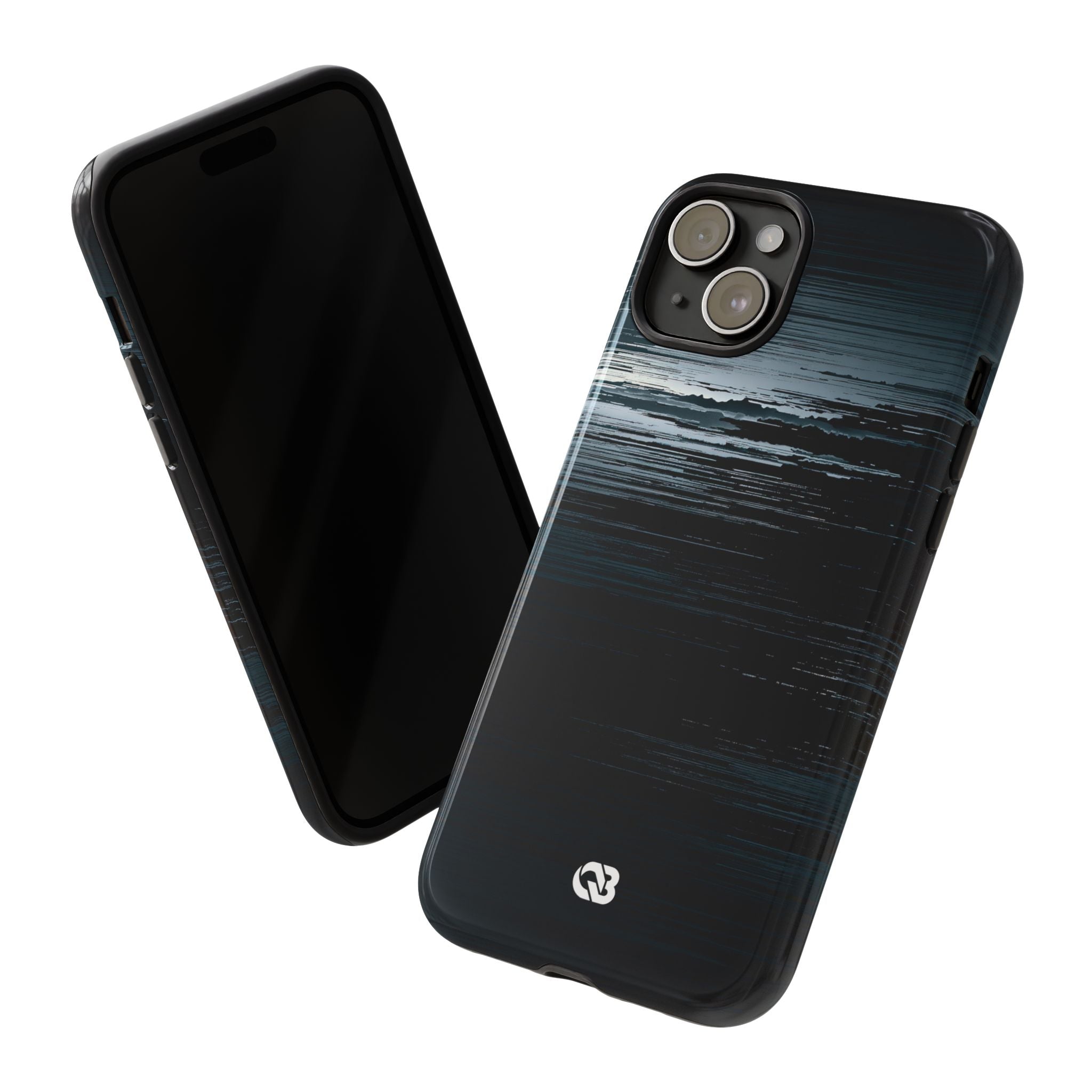 Black Tough Phone Case for iPhone - Frozen Signal Glitch