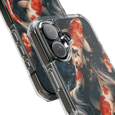 Imperial Nishikigoi · Clear Impact Magnetic Phone Case for iPhone ·  Blue
