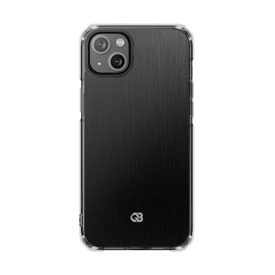 Obsidian Brushed Steel · Clear Impact Magnetic Phone Case for iPhone ·  Black