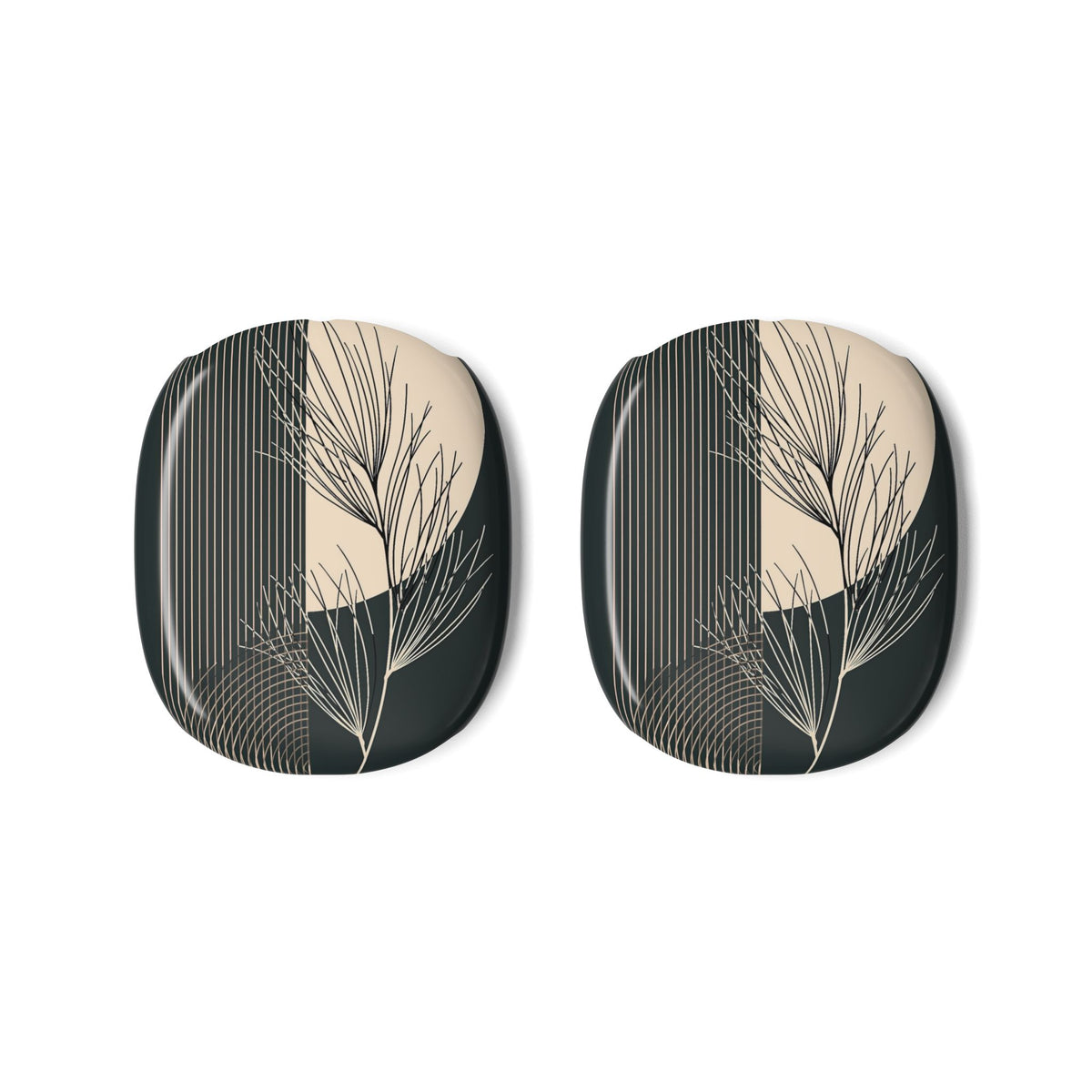 Botanical Crescent Linework · Hard Case for AirPods Max · Green