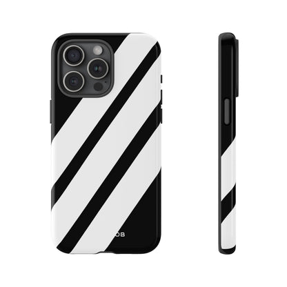 Diagonal Bands Noir iPhone 15 Pro Max Case - Tough