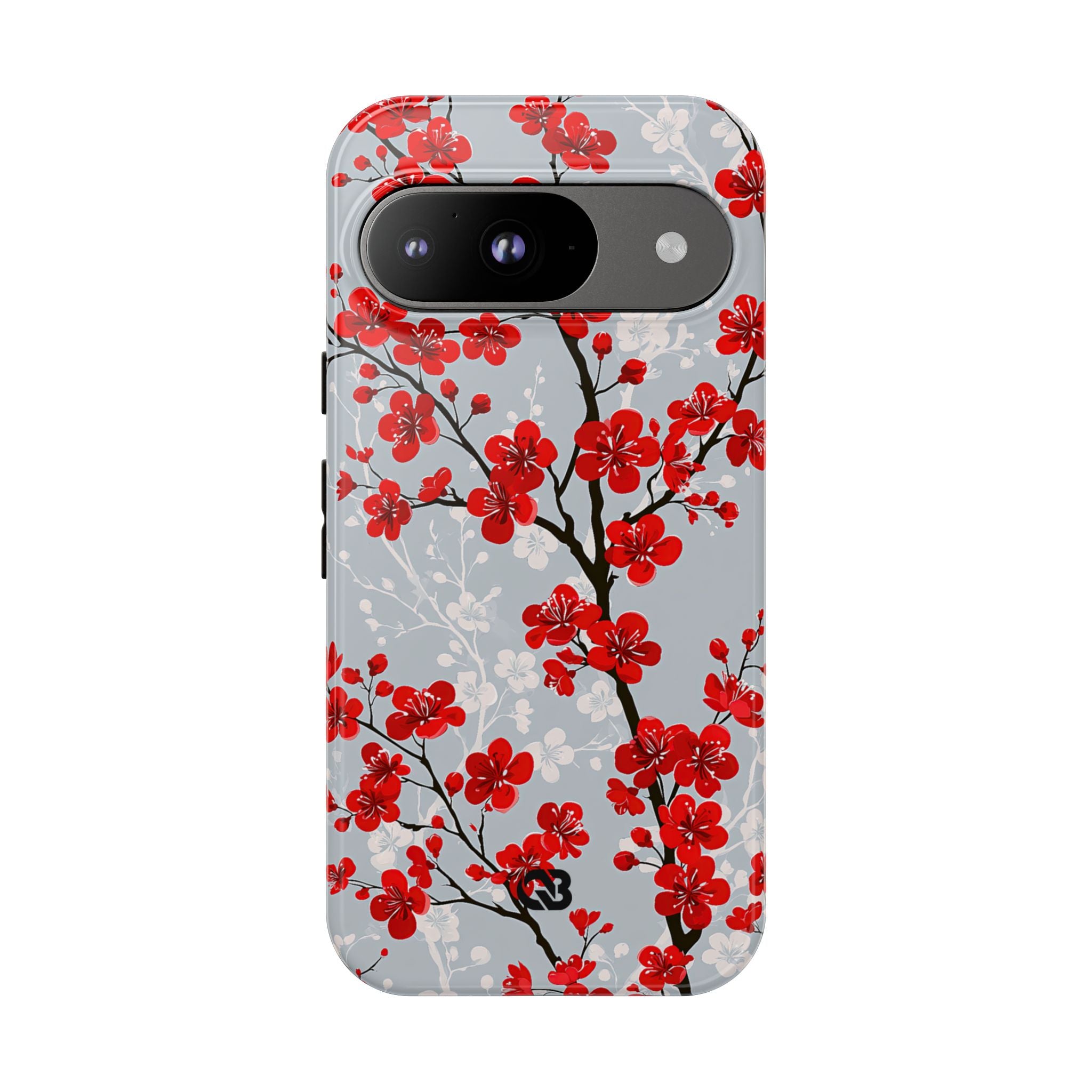 Grey Tough Phone Case for Google Pixel - Crimson Sakura Slate
