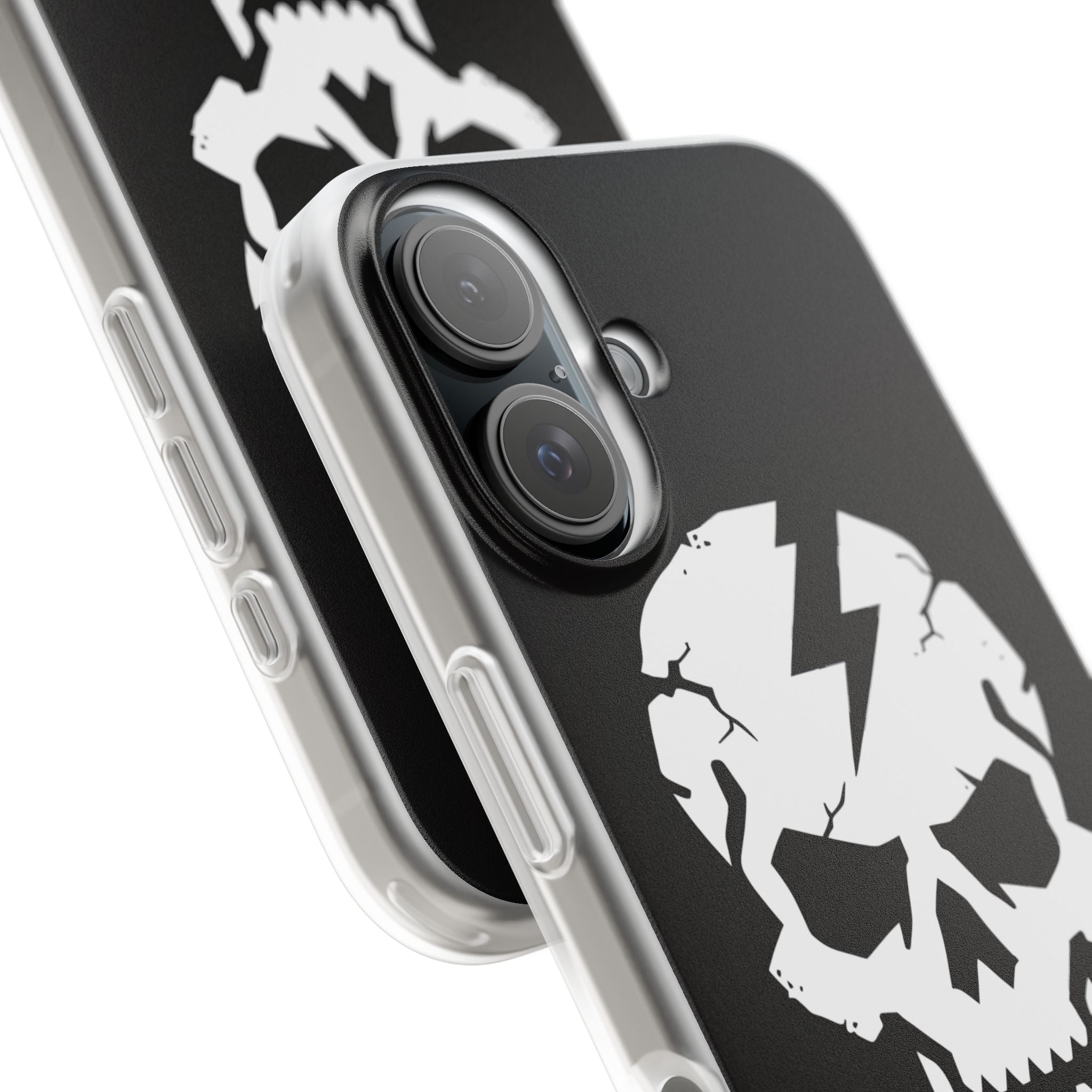 Shattered Bolt Skull · Soft Phone Case for iPhone