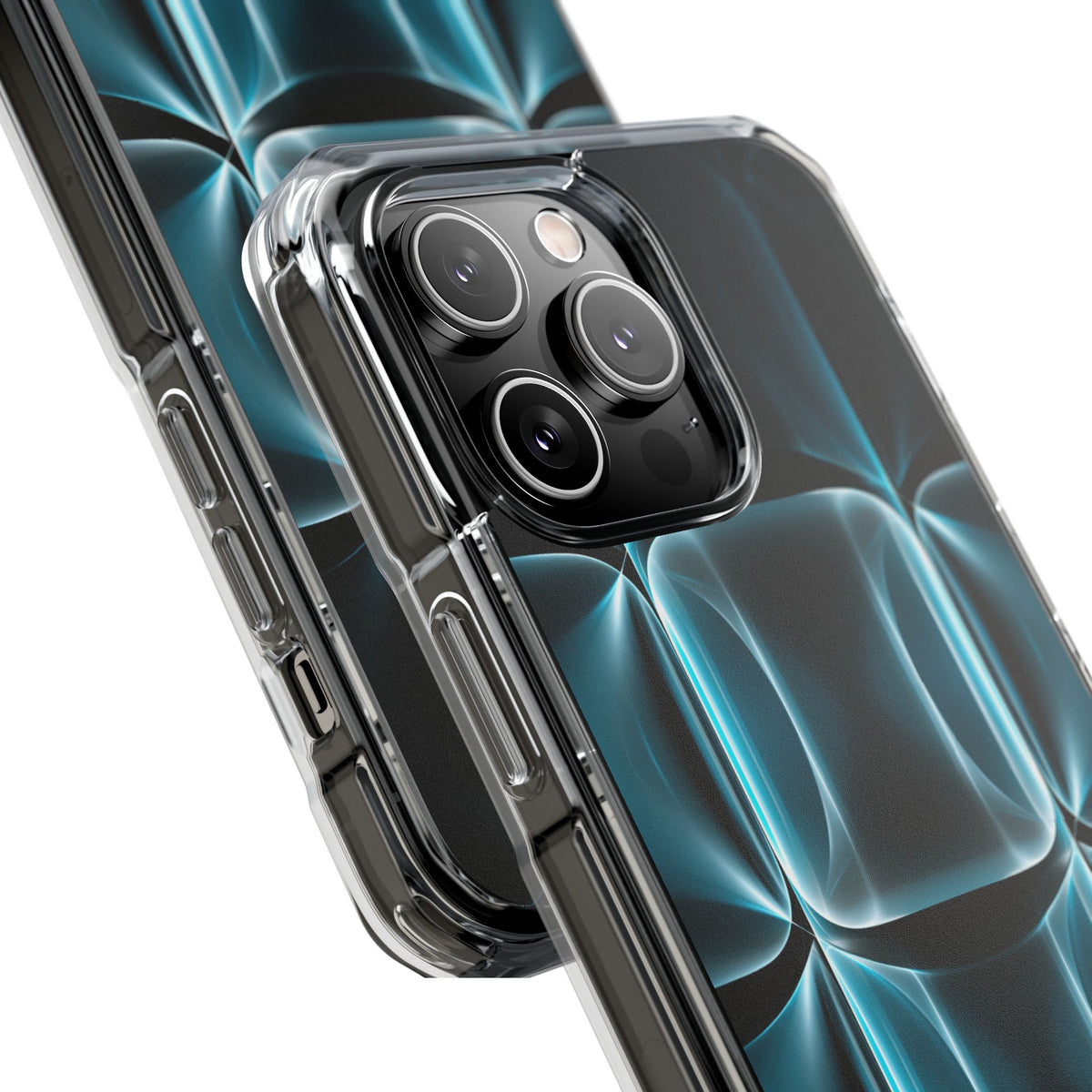 Cyan Core Matrix · Clear Impact Magnetic Phone Case for iPhone · Blue