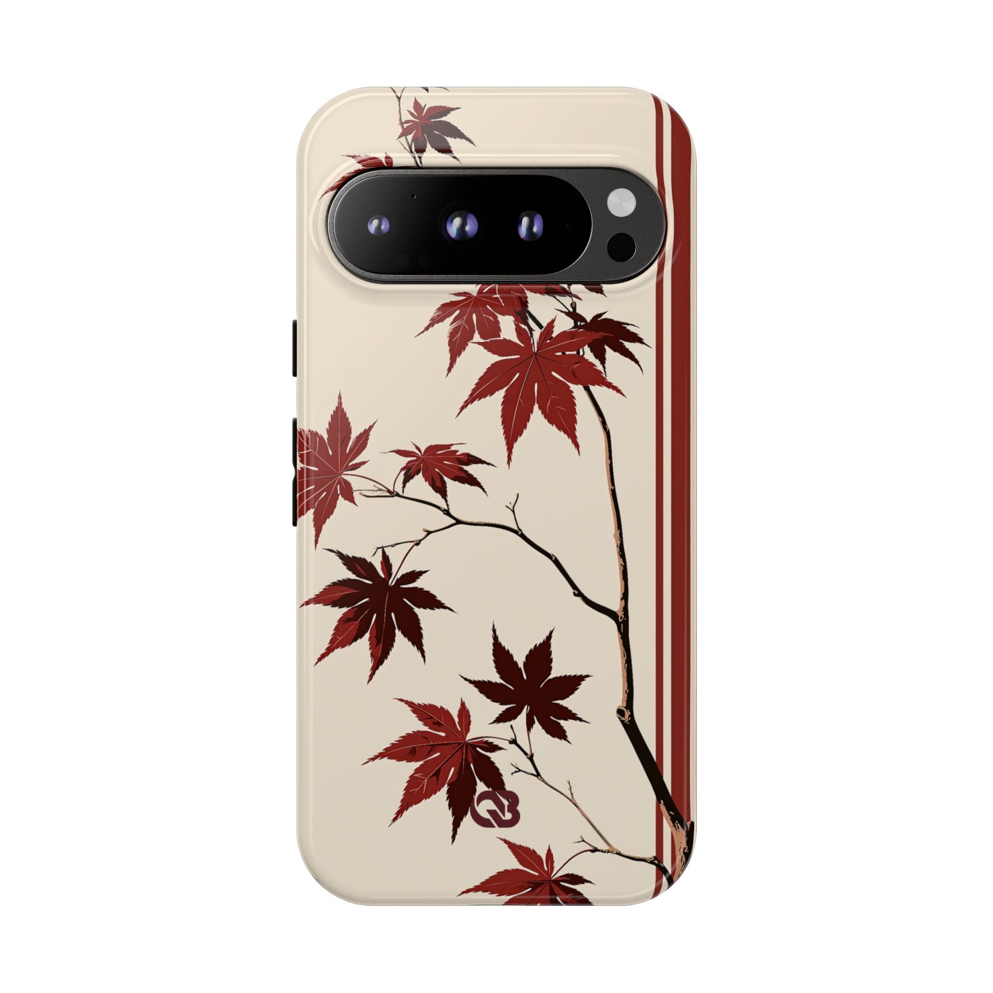 Red Tough Phone Case for Google Pixel - Crimson Momiji Stripe