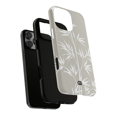 Beige Tough Phone Case for iPhone - Sandstone Bamboo Stalks