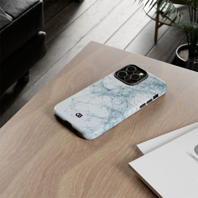 Blue Tough Phone Case for iPhone - Glacial Neural Web