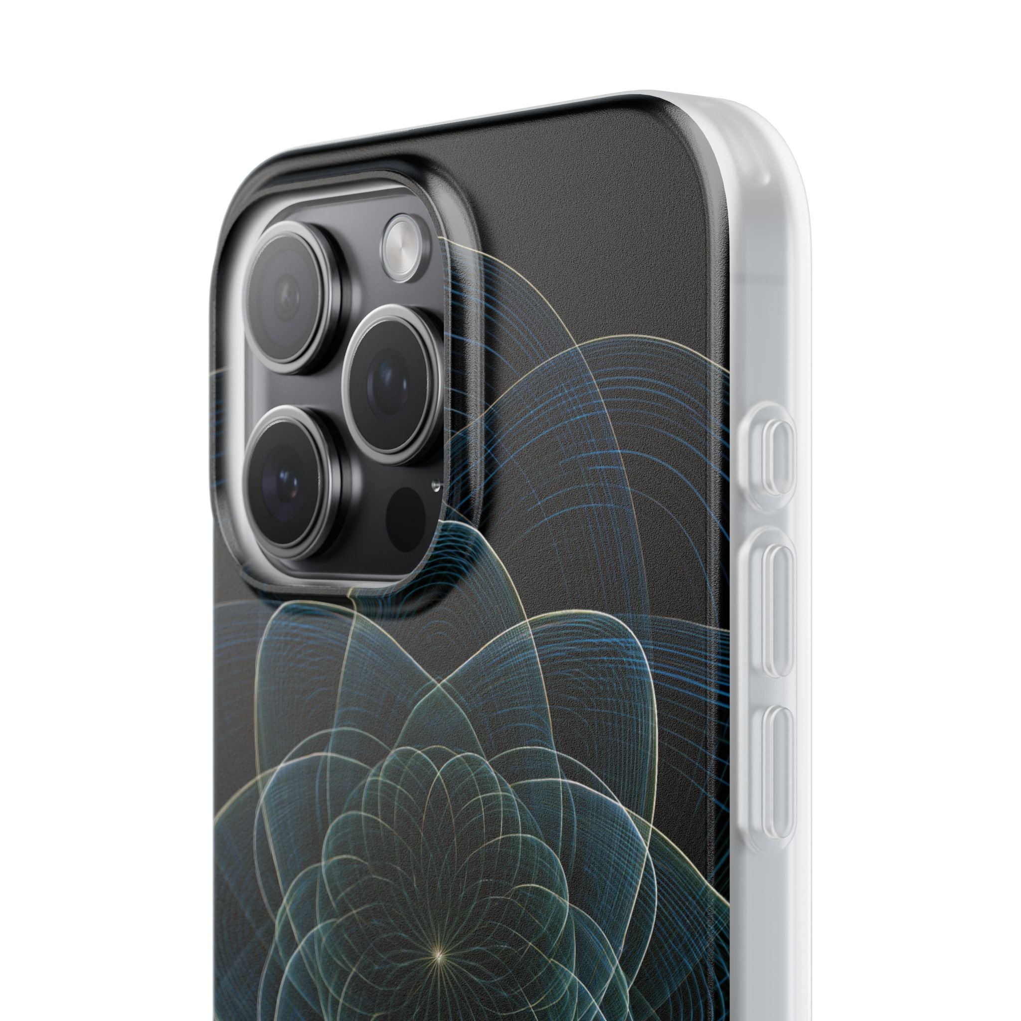 Blue Lite Phone Case for iPhone - Celestial Wireframe Bloom