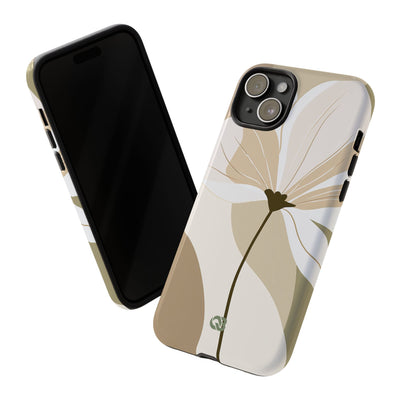 Beige Tough Phone Case for iPhone - Sage Linen Magnolia