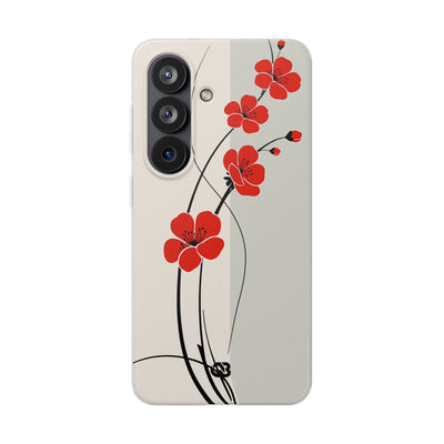 Beige Lite Phone Case for Samsung - Scarlet Ink Petals