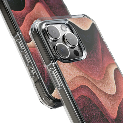 Rose Contour Waves · Clear Impact Magnetic Phone Case for iPhone · Pink