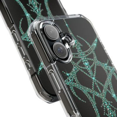 Teal Cyber Sigil · Clear Impact Magnetic Phone Case for iPhone · Teal