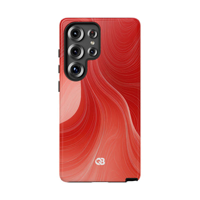 Red Tough Phone Case for Samsung - Crimson Silk Strands