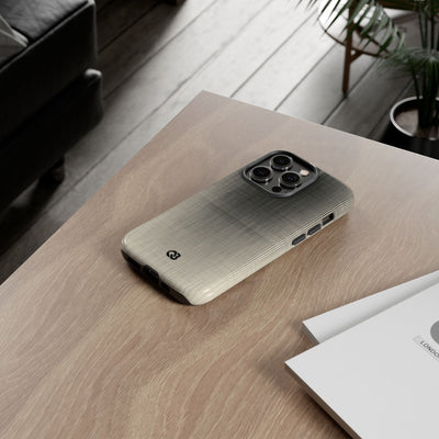 Beige Tough Phone Case for iPhone - Carbon Screen Grid