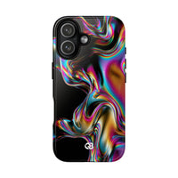 Purple Tough Phone Case for iPhone - Liquid Neon Chrome