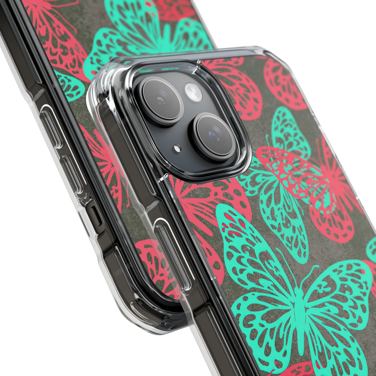 Electric Papillon · Clear Impact Magnetic Phone Case for iPhone · Pink