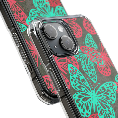 Electric Papillon · Clear Impact Magnetic Phone Case for iPhone · Pink