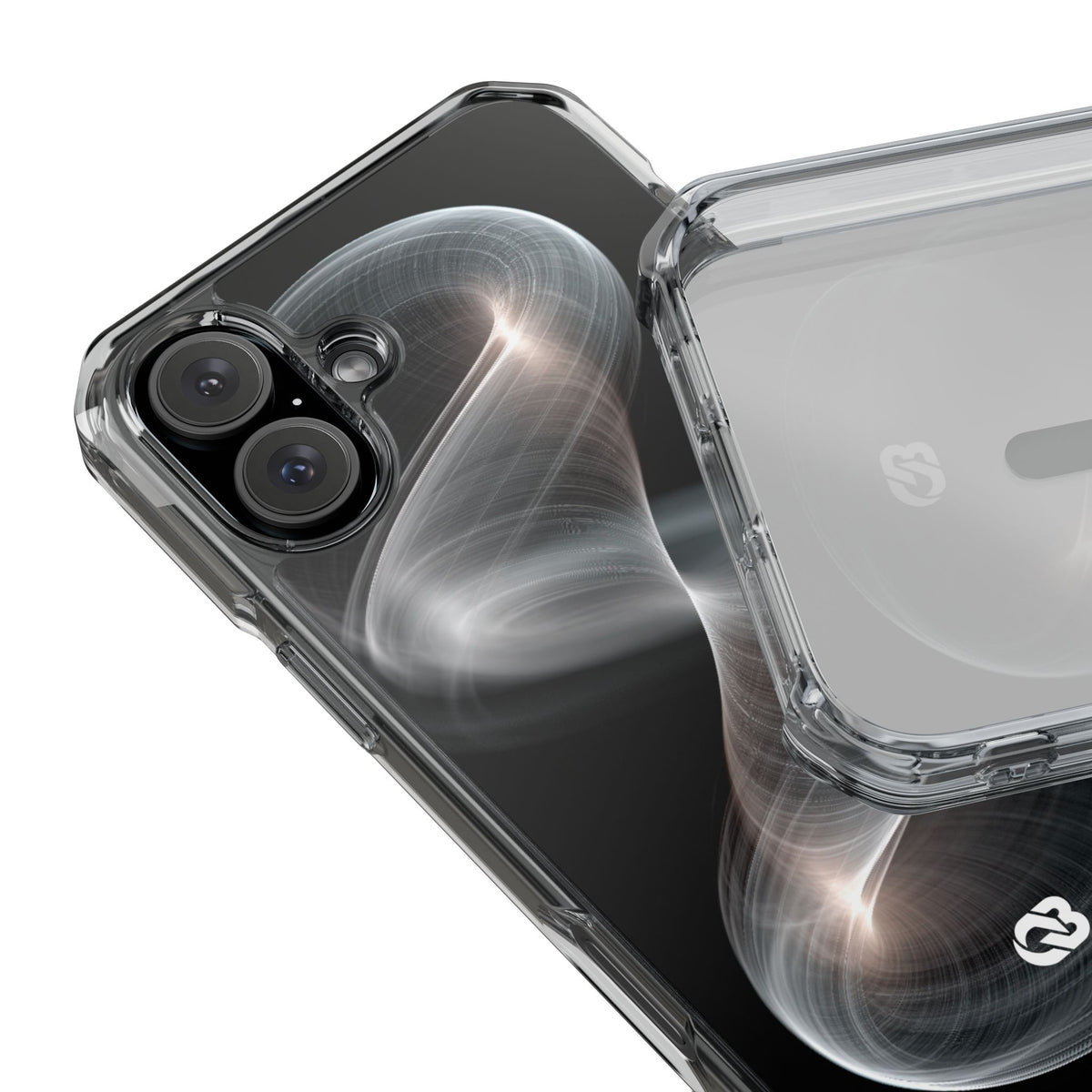 Luminous Vortex · Clear Impact Magnetic Phone Case for iPhone · Black